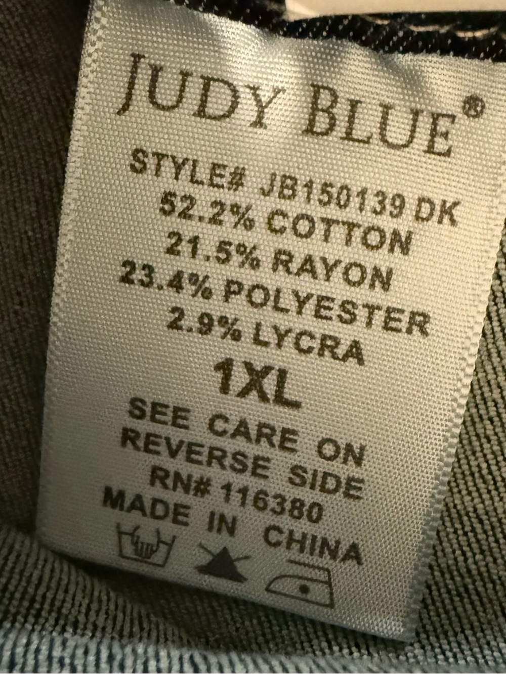 NWT Judy Blue Women’s Dark Wash High-Waisted Pull-On Denim Shorts - Size 1X - Picture 6 of 7